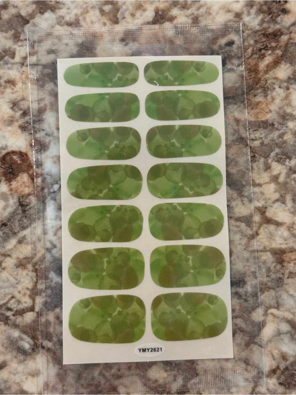 Green Floral Nail Wraps